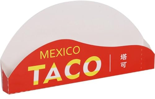 Tsffae 100 Teile/Satz Papier Taco Box Einweg-verpackung Box Französisch Fry Container Nehmen Essen Tablett Für Mexikanisches Restaurant