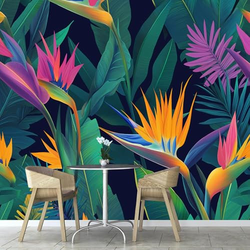 Papier Peint Panoramique Feuille De Bananier Tropicale Usine 150×105 cm, Papier Peint Géant 3D Salon Chambre Salle à Manger Chambre d'Enfant Décoration Murale