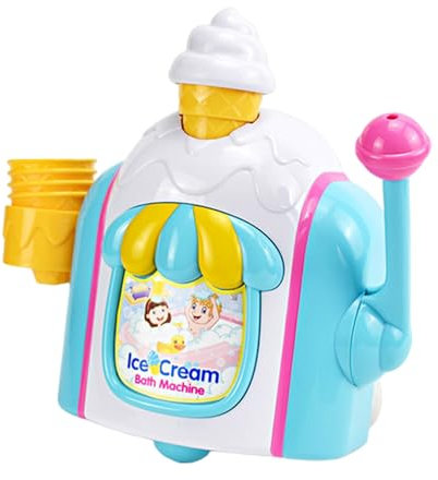 Gcroet Ice Cream Bubble Maker Bath Toy Funny Bubble Ice Cream Bath Toys Novelty Baby Shower Toy with 4 Simulation Ice Cream Cone.