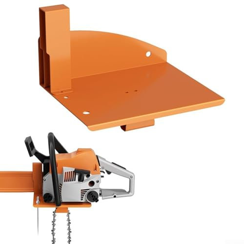 Chainsaw Holder, Chainsaw Wall Mount Rack Garage Storage Holder, for MS250 MS251 MS170 MS171 MS172 with Screwdriver Area Chain Hook Orange