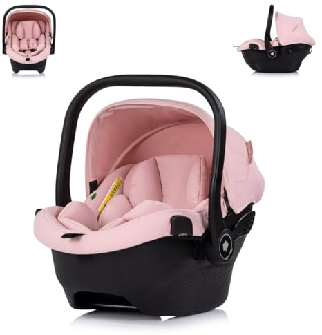 Chipolino Babyschale Pearl i-Size (40-85cm) Sonnendach 3-Punkt-Gurt Kopfstütze rosa