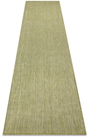 rugsx Teppich SION Sisal Optik, flachgewebt, strapazierfähig & pflegeleicht, Indoor & Outdoor, Wohnzimmer, Schlafzimmer, Balkon, Terrasse - grün 60x200 cm