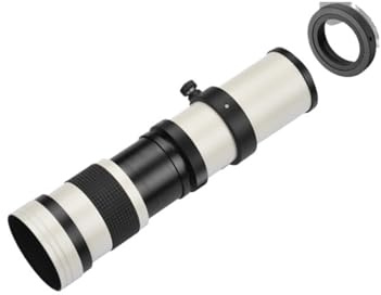 Obiettivo zoom super teleobiettivo fotocamera MF 420-800mm F/8.3-16 T Mount con filettatura universale 1/4 compatibile for Canon compatibile for Nikon(N-1)