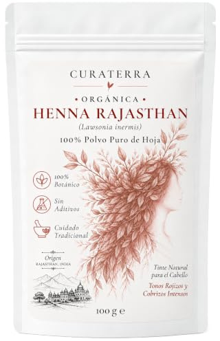 Bio-Henna Rajasthan | Lawsonia inermis | natürliche Haarfarbe | 100 g | Premium Pflanzenfarbe mit 100 % Lawsonia Inermis, inspiriert von der Tradition von Rajasthan.