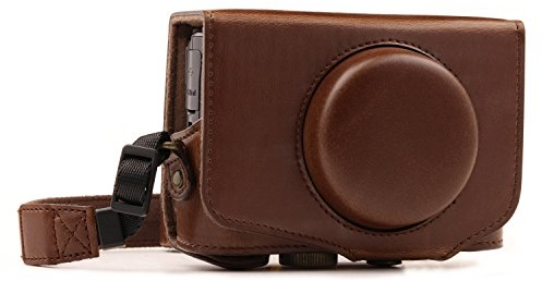 MegaGear MG1174 Canon PowerShot SX740 HS, SX730 HS Ever Ready Leder Kameratasche - Dunkelbraun