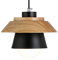 Chrasy E27 Metall Moderne Pendelleuchte Hängeleuchte Pendellampe Deckenleuchte Beleuchtung Naturholz Oben und Weiß Metall Oberfläche(Schwarz)