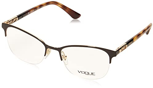 VOGUE Eyewear Vo4067 Brillengestell, rechteckig, für Damen, Braun/Demo Objektiv