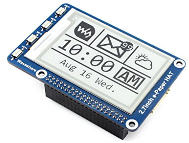 Waveshare 2.7 Inch E-Paper Display HAT Module Kit 264x176 Resolution 3.3v E-ink Electronic Paper Screen with Embedded Controller for Raspberry Pi 2B 3B Zero Zero W SPI Interface