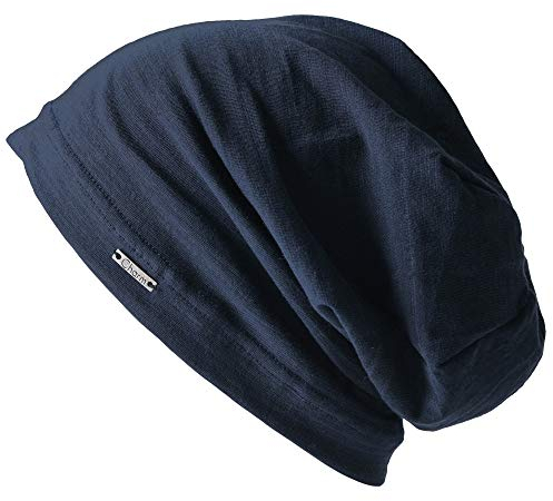 CHARM Cappello Estivo in 100% Cotone, Berretto Uomo E Donna A Taglia Unica, Cappellino Unisex per Pelle Sensibile, Cuffia Chirurgica Chemio E Alopecia Blu Navy