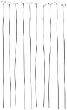 20 Piezas Hilos Conectores de Plata Esterlina 925, Sin Niquel, 50mm, para Crear Joyas