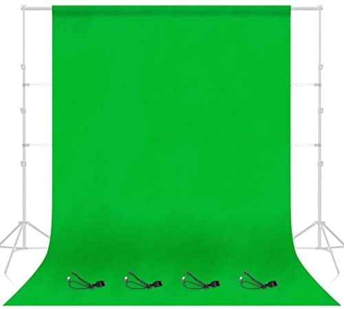 EMART Green Screen 1,8 x 2,8m Fotostudio Hintergrund Faltbare Greenscreen Stoff 100% Reiner Musselin Grüne Tuch mit 4 Clips für Produkt Porträt Video Fotografie