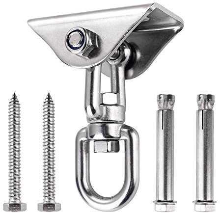 Ulikey Gancio per Soffitto, Gancio per soffitto Suspension Acciaio Inossidabile, capacità di Carico Fino a 500KG, Yoga, Amaca, Sacco da Boxe (360 ° Rotazione)