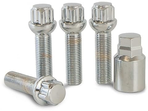 Extended Locking Wheel Nuts Bolts for use with 20mm Spacers on OEM VW Volkswagen Golf Alloy Wheels