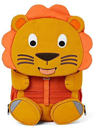 Affenzahn Großer Freund Kindergartenrucksack für 3-5 Jährige Kita Verspielt Funktional 8L Volumen, Löwe - Orange