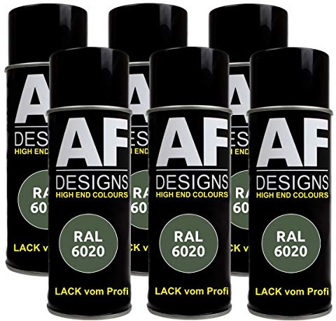 6 X RAL vernice spray auto vernice colorata RAL 6020 verde cromo satinato