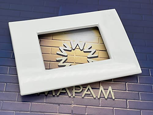 Placche compatibili con bticino living air placca bianca in metallo ultrasottile per supporti LN4703C (3 posti, T01 - bianco)