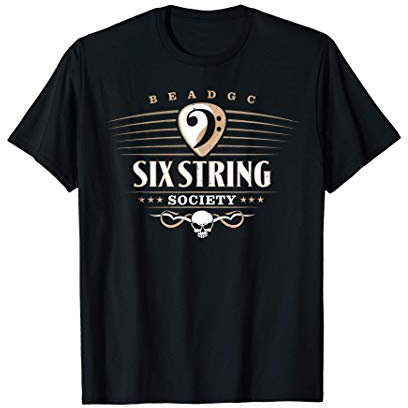 Bass Six String Society para el bajo de 6 cuerdas BEADGC Camiseta