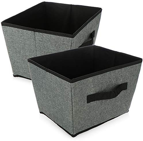 com-four® 2x Aufbewahrungsbox, Faltbare Kiste zur Aufbewahrung | Faltbox mit Griff für Kleiderschrank - Kleidung - Bücher - Spielzeug