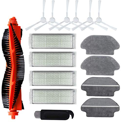 16 pezzi accessori di ricambio per Xiaomi Robot Vacuum S12 per Xiaomi Mi Robot Vacuum Mop 2S/Mop Pro/STYJ02YM per Viomi V2 P,1 spazzola a rullo 4 filtro 4 tampone per mop 6 spazzola laterale