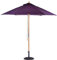 BrackenStyle Wooden Garden Parasol – Pully Operated and Machine Washable Garden Umbrella – 11 Colours - 15kg Black Concrete Base Included (Purple)