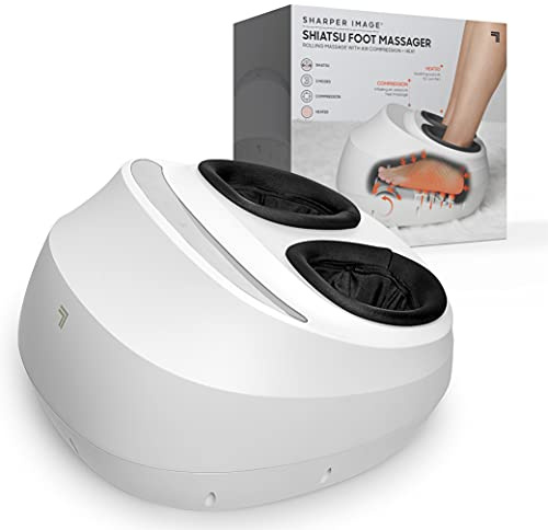 Sharper Image Shiatsu Foot Massager with Heat & Deep Kneading Compression, Deep Tissue Massager for Pain Relief & Circulation, 3 Modes - Gift for Men & Women, Fits up to Mens Size 12