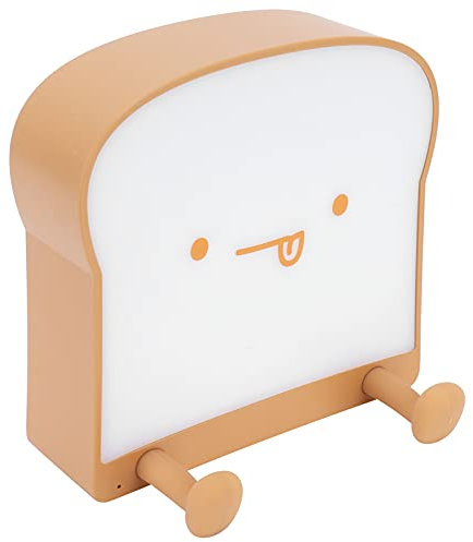 Garosa Brot Nachtlicht Toast Schreibtischlampe USB Aufladen Niedliches Schlafzimmer Nachttisch Silikon Warmes Licht Nachtlicht mit Timer für Mädchen Schlafzimmer Dekoration