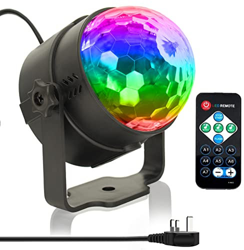 Disco Lights, Sound Activated Disco Ball Light, Party Lights with Remote Control RGB DJ Lights Strobe Lights for Kids Birthday Xmas Home Dance Disco Parties Decoration