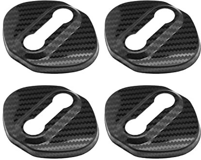 Create idea 4PCS Car Door Lock Cover Stainless Steel Protective Cap Case Automotive Interior Accessories Compatible with C-HR CHR ZYX10/NGX50 Carbon Fiber