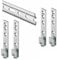 EVOTRADE Barra de guía para colgar armarios L 2029 mm + 4 ganchos ajustables para colgar y fijar muebles suspendidos