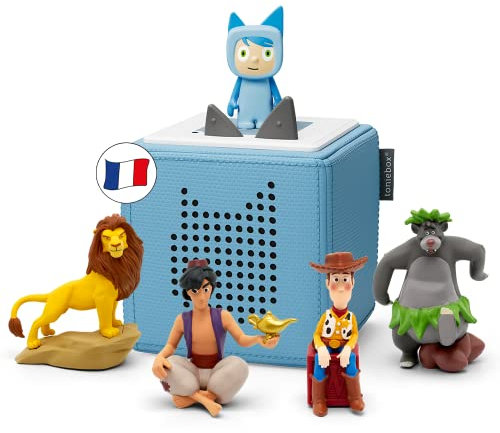 tonies Coffret Mes Premiers Héros Disney Bleu avec 1 Figurine Créatif, boîte à Histoire et Musique pour Enfant 3 à 7 Ans, conteur d'histoire Robuste & Facile à Utiliser avec 4 Figurines Disney