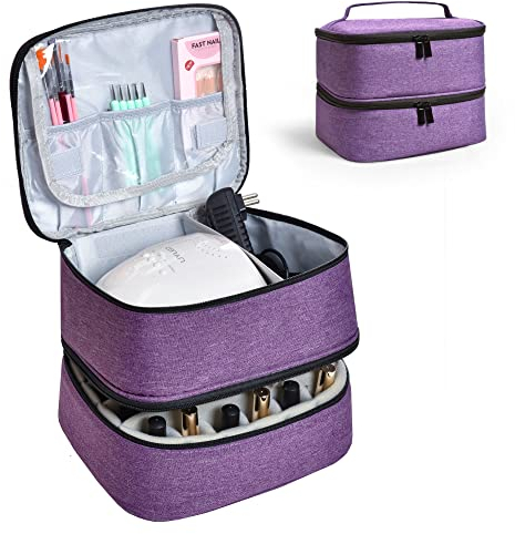 Horsande Nagellack Tasche für Nagellacktrockner und bis zu 30 Nagellack - Lila