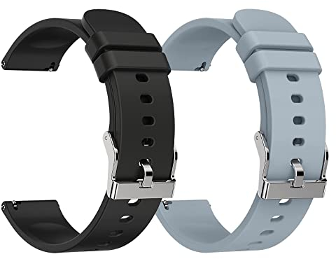 woednx Cinturino di ricambio da 20 mm per Smartwatch, sgancio rapido in morbido silicone delicato sulla pelle, cinturino per smartwatch