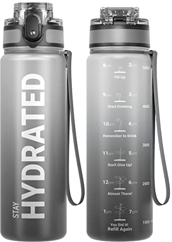 Sahara Sailor Trinkflasche, Sport Trinkflasche, [BPA-frei Tritan] 1L/500ML/750ML Auslaufsicher Sport Wasserflasche, Sportflasche für Fahrrad, Camping, Yoga, Gym (1 Flasche)