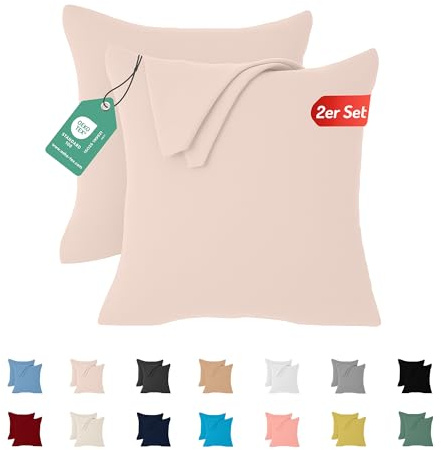 Livessa Kissenbezug 65 x 65 (2er Set) - Verdeckter Reißverschluss an der Langen Seite, Kissenbezug 65x65cm aus%100 Baumwolle Jersey Stoff, Ultra weich und atmungsaktiv, Oeko-Tex Zertifiziert