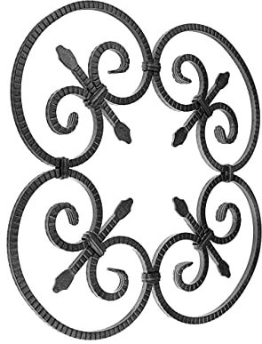 Gal Industrial Schmiedeeisen Ornament 59x59 cm Gitter für Tore Zäune Fenstergitter Stahl geschmiedet