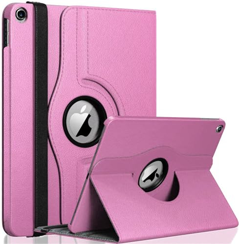 Gadget Armour Étui pour iPad 9{^>e<^} génération 10,2 2021, 8{^>e<^} génération 2020, 7{^>e<^} génération 2019, coque intelligente rotative avec réveil et mise en veille automatiques (rose layette)