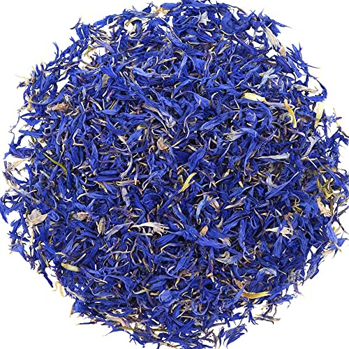 TooGet Blaue Kornblumenblüten, 100% Natürliche Centaurea Cyanus, Blaue Getrocknete Plügerblätter für Hausgemachte Lattes, Tee, Badesalze, Biologisch Abbaubares Konfetti, Geschenke - 15g