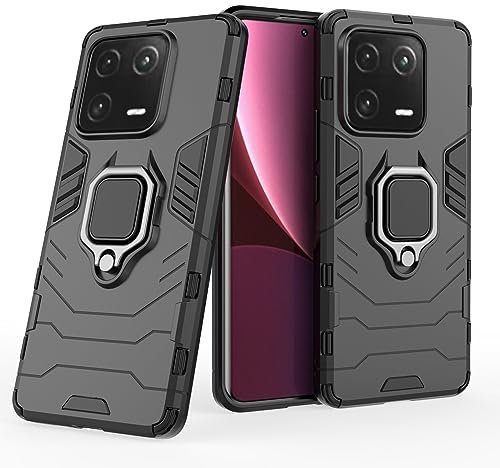 Max Power Digital Coque pour Xiaomi Mi 13 Pro 5G Housse Antichoc avec Anneau Rotatif Aimant Etui Magnétique Rigide Dure Armure Bague Support Armure Renforcée (Xiaomi Mi 13 Pro 5G, Noir)