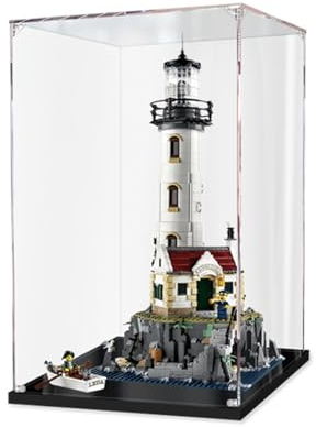 Vitrine Schaukasten Für LG 21335 Motorisierter Leuchtturm, Staubdichte Vitrine Für Modelle Sammlerstücke Für (Set Nicht Im Lieferumfang Enthalten) 30*30*60cm (2MM)