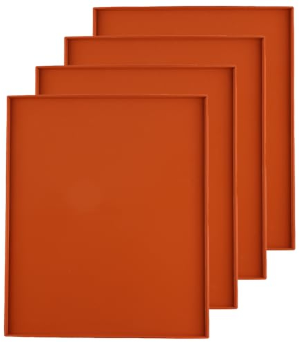 4 bandejas deshidratadoras de silicona con borde (12 x 10 pulgadas), hojas de silicona compatibles con Cosori CP267-FD, tapetes deshidratadores de silicona antiadherentes reutilizables para frutas,