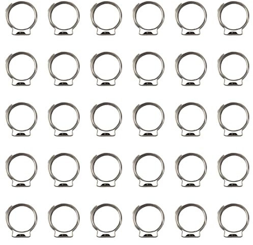 ELCAN 30 Colliers de serrage professionnels à une oreille en acier inoxydable 304 pour durites ou tuyaux de 10,3 à 12,8 mm. Serrage à 360º. Utilisé tous types de gaz et liquides avec ou sans pression