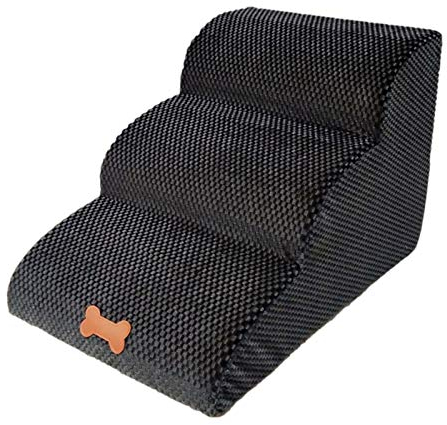 Hundetreppe 3 Stufen für Kleine Hunde Katzen, Hundeleiter, 60cm Höhe 3 Etagen Hundetreppe Haustierrampe Leiter für Schlafsofa Rutschfeste Hundeleiter für Katzen und Kleine Hunde