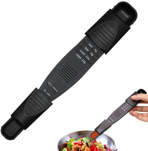 Adjustable Measuring Spoon - Measure Measuring Spoon | Dishwasher Safe Sliding Scale Measuring Spoon for Dry and Liquid, Sugar