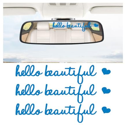 CGEAMDY 3 Stück Aufkleber Auto, Aufkleber Text Sticker Fürs Auto Und Motorrad, Hello Beautiful Auto Aufkleber Sprüche, Autoaufkleber Dekoration Für Fahrzeuge Laptops Glas Motorrad(Reflektierend Blau)