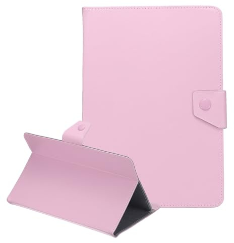 sourcing map Universal 10.1 Inch Tablet Case, Protective Folio PU Leather Shell Case for 10.1-10.5 Inch Touchscreen Tablet, Pink