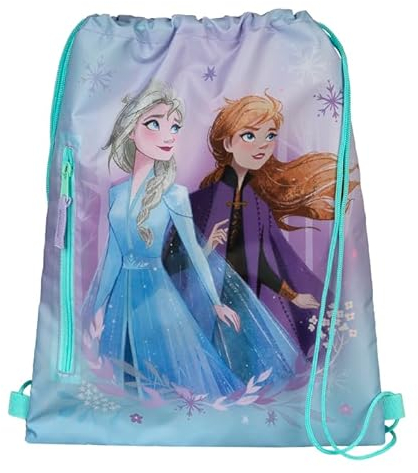 Undercover Anna & ELSA Kinder, Jungen, Mädchen, Teenies Schuhbeutel, Turnbeutel mit Reißverschlusstasche, ca. 32 x 41 cm, für Schule, Reise, Sport