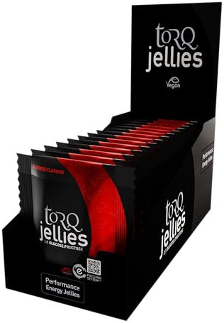 TORQ Energy Chews for Running - Fast-Release Energy Gummies for Cycling & Endurance Sports | High Carbohydrate Dual Glucose & Fructose Gels | Berries Flavoured Vegan Jelly Soft Bites | 6x15