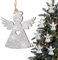 12 Stück Engel Holzscheiben Weihnachtsbaumanhänger Holz zum Basteln Schutzengel Tannenbaumschmuck DIY Holzanhänger Weihnachten Weihnachtsanhänger Weihnachtsdeko Tannenschmuck Anhänger Deko (Silberig)
