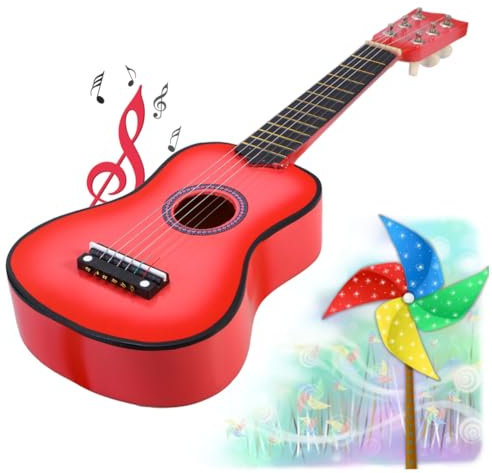 KOMBIUDA 21 tragbare Gitarre kinderinstrumente Kinder musikinstrumente Kinder Guitar Teenager üben Gitarre Bass bastelmaterial für Kinder Jungs Spielzeug Holzgitarre Kinder Gitarre Hölzern