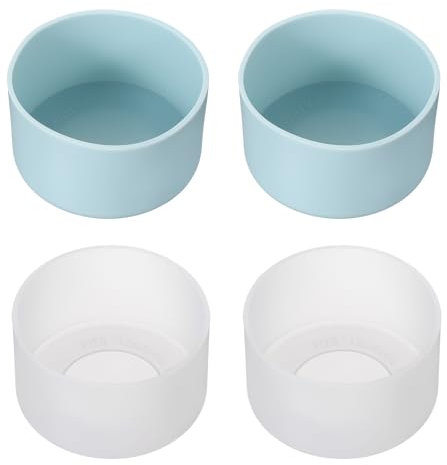 PATIKIL Silicone Boot for Tumbler Boot, 4Pcs Bottom Sleeve Protector Anti-Slip Protective Sleeve for Water Bottle Car Travel Cup, Transparent/Blue